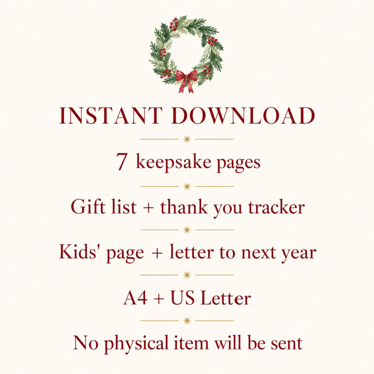 Family Christmas Memory Journal Printable, Christmas Keepsake, Christmas Memory Book, Gift List, Kids Christmas Page, Yearly Tradition