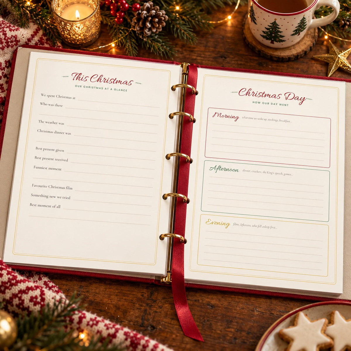 Family Christmas Memory Journal Printable, Christmas Keepsake, Christmas Memory Book, Gift List, Kids Christmas Page, Yearly Tradition