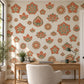 Lotus Mandala Wall Stickers, Terracotta Sage Boho Decor, Floral Medallion Wall Decals, Bedroom Yoga Room Peel and Stick Wall Art