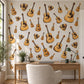 Guitar Wall Stickers, Acoustic Guitar Music Room Decor, Ukulele Wall Decals, Teen Boys Girls Bedroom Wood Tone Peel and Stick Wall Art