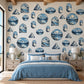 Mountain Wall Stickers, Blue Alpine Landscape Decor, Snowy Peak Wall Decals, Adventure Kids Room Teen Bedroom Peel and Stick Wall Art