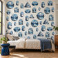 Mountain Wall Stickers, Blue Alpine Landscape Decor, Snowy Peak Wall Decals, Adventure Kids Room Teen Bedroom Peel and Stick Wall Art