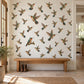Hummingbird Wall Stickers, Vintage Bird Decor, Botanical Hummingbird Wall Decals, Living Room Girls Bedroom Peel and Stick Wall Art