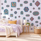 Maze Wall Stickers, Retro Arcade Gamer Room Decor, Puzzle Wall Decals, Navy Coral Boys Teen Bedroom Peel and Stick Wall Art