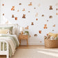 Woodland Animal Wall Stickers, Fox Bear Rabbit Nursery Decor, Forest Animal Wall Decals, Boys Girls Kids Room Peel and Stick Wall Art