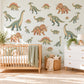 Dinosaur Wall Stickers, Dino Nursery Decor, Jurassic Dinosaur Wall Decals, Boys Kids Room Green Orange Peel and Stick Wall Art