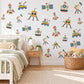 Space Wall Stickers, Rocket Nursery Decor, Outer Space Wall Decals, Boys Kids Room Navy Mustard Rover Satellite Peel and Stick Wall Art