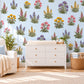 Wildflower Wall Stickers, Cottage Garden Nursery Decor, Lupin Foxglove Wall Decals, Girls Kids Room Purple Pink Peel and Stick Wall Art