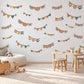 Bunting Wall Stickers, Boho Garland Playroom Decor, Party Flag Wall Decals, Kids Room Terracotta Mustard Teal Peel and Stick Wall Art