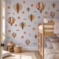 Hot Air Balloon Wall Stickers, Retro Boho Nursery Decor, Balloon Wall Decals, Kids Room Rust Mustard Sage Navy Peel and Stick Wall Art