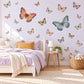 Butterfly Wall Stickers, Vintage Butterfly Nursery Decor, Butterfly Wall Decals, Girls Bedroom Coral Blue Blush Peel and Stick Wall Art