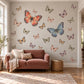 Butterfly Wall Stickers, Vintage Butterfly Nursery Decor, Butterfly Wall Decals, Girls Bedroom Coral Blue Blush Peel and Stick Wall Art