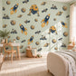 Space Wall Stickers, Rocket Ship Boys Room Decor, Outer Space Wall Decals, Kids Bedroom Navy Mustard Planet Peel and Stick Wall Art