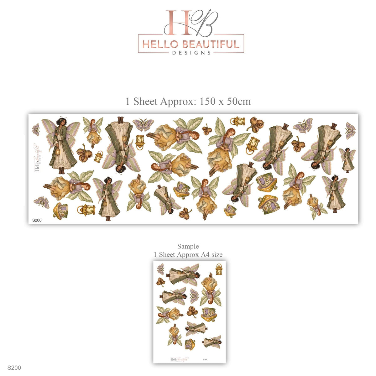 Fairy Wall Stickers, Woodland Fairy Nursery Decor, Fairy House Wall Decals, Girls Bedroom Sage Gold Lilac Whimsical Peel and Stick Wall Art