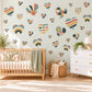 Heart Wall Stickers, Retro Geometric Heart Decor, Boho Heart Wall Decals, Kids Teen Room Teal Mustard Coral Navy Peel and Stick Wall Art