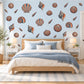 Seashell Wall Stickers, Coastal Shell Decor, Beach Nursery Wall Decals, Bedroom Bathroom Coral Navy Nautical Peel and Stick Wall Art