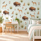 Prairie Animal Wall Stickers, Bison Antelope Nursery Decor, Wildlife Wall Decals, Kids Room Brown Tan Sage Western Peel and Stick Wall Art