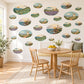 Landscape Wall Stickers, Countryside Oval Scene Decor, Lavender Field Wall Decals, Living Room Sage Purple Blue Vintage Peel and Stick Art
