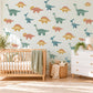Dinosaur Wall Stickers, Cute Dino Nursery Decor, Kids Dinosaur Wall Decals, Boys Room Sage Teal Terracotta Mustard Peel and Stick Wall Art