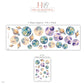 Planet Wall Stickers, Watercolour Space Nursery Decor, Solar System Wall Decals, Kids Room Blue Purple Gold Saturn Peel and Stick Wall Art