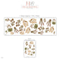 Dried Flower Wall Stickers, Boho Botanical Decor, Thistle Honesty Wall Decals, Living Room Nursery Brown Sage Neutral Peel and Stick Art