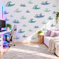 Wave Wall Stickers, Ocean Wave Nursery Decor, Surf Wave Wall Decals, Boys Kids Room Teal Blue Aqua Coastal Peel and Stick Wall Art