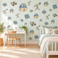 Astronomy Wall Stickers, Stargazer Telescope Decor, Observatory Wall Decals, Boys Kids Room Blue Cream Sage Space Peel and Stick Wall Art
