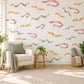 Ribbon Wall Stickers, Curly Ribbon Streamer Decor, Party Ribbon Wall Decals, Girls Nursery Blush Pink Mustard Sage Peel and Stick Wall Art