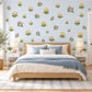 Wildflower Wall Stickers, Buttercup Clover Nursery Decor, Spring Flower Wall Decals, Girls Room Yellow Pink Green Meadow Peel and Stick Art