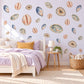 Seashell Wall Stickers, Watercolour Shell Coastal Decor, Mussel Cowrie Wall Decals, Bathroom Nursery Navy Coral Teal Peel and Stick Art