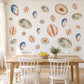 Seashell Wall Stickers, Watercolour Shell Coastal Decor, Mussel Cowrie Wall Decals, Bathroom Nursery Navy Coral Teal Peel and Stick Art