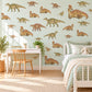 Dinosaur Wall Stickers, Olive Rust Duckbill Dino Nursery Decor, Vintage Dinosaur Wall Decals, Boys Kids Room Green Peel and Stick Wall Art