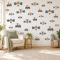Space Wall Stickers, Navy Rust Satellite Rover Decor, Retro Space Explorer Wall Decals, Boys Kids Room Nursery Peel and Stick Wall Art