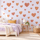 Heart Wall Stickers, Terracotta Clay Heart Decor, Boho Rust Heart Wall Decals, Girls Nursery Bedroom Earthy Peel and Stick Wall Art