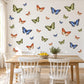 Butterfly Wall Stickers, Green Blue Orange Butterfly Decor, Tropical Butterfly Wall Decals, Girls Kids Room Nursery Peel and Stick Wall Art
