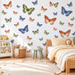 Butterfly Wall Stickers, Green Blue Orange Butterfly Decor, Tropical Butterfly Wall Decals, Girls Kids Room Nursery Peel and Stick Wall Art
