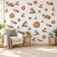 Woodland Animal Wall Stickers, Stoat Dormouse Bird Nursery Decor, Forest Animal Wall Decals, Neutral Kids Room Peel and Stick Wall Art