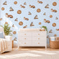 Woodland Animal Wall Stickers, Stoat Dormouse Bird Nursery Decor, Forest Animal Wall Decals, Neutral Kids Room Peel and Stick Wall Art
