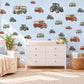 Tractor Wall Stickers, Vintage Van Bus Vehicle Decor, Farm Tractor Wall Decals, Boys Kids Room Nursery Red Green Peel and Stick Wall Art