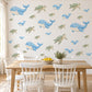 Whale Wall Stickers, Blue Whale Sea Turtle Nursery Decor, Ocean Animal Wall Decals, Under the Sea Kids Room Peel and Stick Wall Art