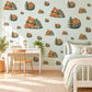 Teddy Bear Wall Stickers, Camping Bear Tent Nursery Decor, Woodland Adventure Wall Decals, Boys Kids Room Green Peel and Stick Wall Art