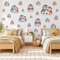 Penguin Wall Stickers, Winter Penguin Nursery Decor, Cute Snow Penguin Wall Decals, Navy Coral Kids Room Peel and Stick Wall Art