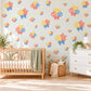Balloon Wall Stickers, Party Balloon Nursery Decor, Balloons and Bows Wall Decals, Coral Yellow Blue Kids Room Peel and Stick Wall Art