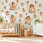 Fairy Wall Stickers, Vintage Fairy Nursery Decor, Little Baking Fairies Wall Decals, Blush Pink Sage Girls Room Peel and Stick Wall Art
