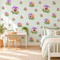 Pansy Wall Stickers, Purple Pansy Flower Nursery Decor, Watercolour Pansies Wall Decals, Lilac Peach Girls Room Peel and Stick Wall Art