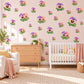 Pansy Wall Stickers, Purple Pansy Flower Nursery Decor, Watercolour Pansies Wall Decals, Lilac Peach Girls Room Peel and Stick Wall Art