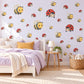 Bee Wall Stickers, Bumble Bee and Ladybird Nursery Decor, Cute Bug Wall Decals, Yellow Red Kids Room Peel and Stick Wall Art