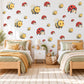 Bee Wall Stickers, Bumble Bee and Ladybird Nursery Decor, Cute Bug Wall Decals, Yellow Red Kids Room Peel and Stick Wall Art