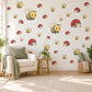 Bee Wall Stickers, Bumble Bee and Ladybird Nursery Decor, Cute Bug Wall Decals, Yellow Red Kids Room Peel and Stick Wall Art