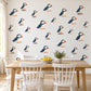 Puffin Wall Stickers, Coastal Puffin Nursery Decor, Cute Seabird Wall Decals, Navy Orange Nautical Kids Room Peel and Stick Wall Art